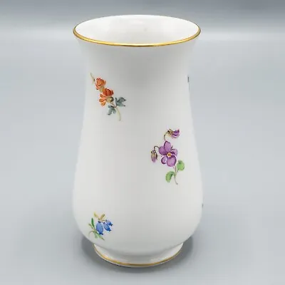 Meissen Porcelain Scattered Flowers Antique Bud Vase Flower 4 1/8  H FREE SHIP • $48