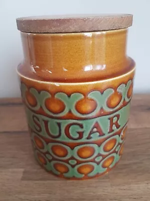 Vintage Hornsea Pottery Bronte Ceramic Sugar Storage Jar/Canister Brown/Green • £7.50