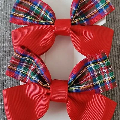 Tartan Hair Bows Toddler/piggies • £2.45