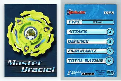 Master Draciel #59 Beyblade 2003 Cards Inc. Foil Parallel Trading Card • $3.17