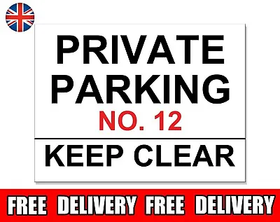 PRIVATE PARKING Car Park KEEP CLEAR Gate Custom Text METAL TIN WALL PLAQUE SIGN • £5.99