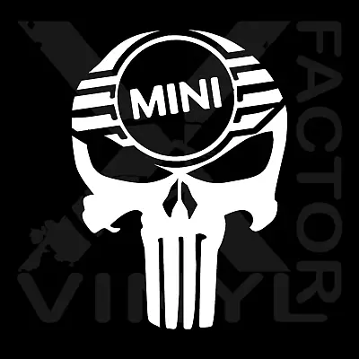 Mini Punishment  Skull Vinyl Decal Cooper Clubman 14 Colors 3 Size John Works • $5.75