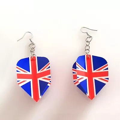 Birthday GiftDart Flight Union Jack British Celebration Drop N Dangle Earrings • £3.99