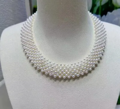 Gorgeous AAA Hanmake  South Sea White Pearl Necklace 17inch 925s • $469