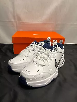 Nike Air Monarch IV 41544-102 Mens White Navy Lace Up Athletic Shoes Size 10.5 • $59.99