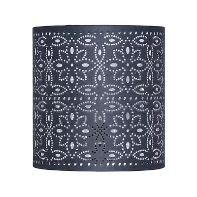 Verve Design 19cm Navy Floral Laser-cut Lampshade Solid Metal Frame • $28.81