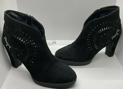 £33.50 • Buy Desigual Women's Black Soft Suede Ankle Boots Size US 10 (Euro 41)