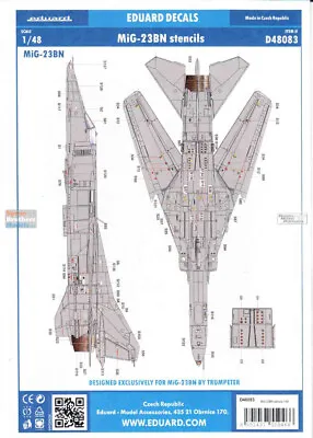 EDUD48083 1:48 Eduard Decals - MiG-23BN Flogger Stencils • $17.64