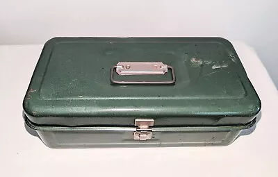 Vintage '60s Green Metal Tackle Box/Tool Box - Fair/Good Condition • $24.99