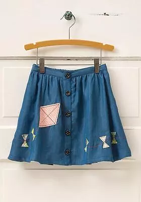 Matilda Jane FLY A KITE Button Skirt 2 Girl's Blue Lightweight Hello Lovely NWT • $7.79