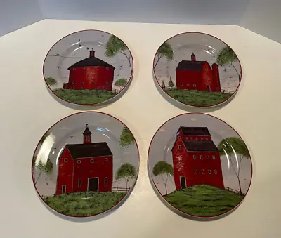 Warren Kimble Sakura Barns 8 1/4  Salad Plates Lot Of 4 • $17.99