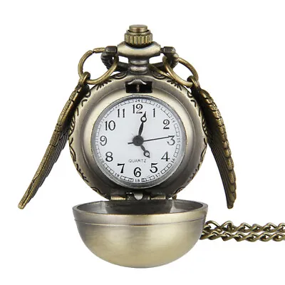 Harry Potter Golden Snitch Watch Necklace Quidditch Pocket Clock Pendant Steampu • $10.10