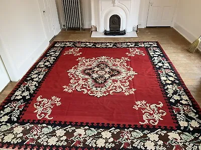 $1299.99 • Buy Extra Large Antique Hand Woven Wool Bessarabian Aubusson Style Kilim Carpet Rug