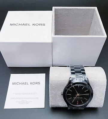 Michael Kors Slim Runway MK3221 Wrist Watch For Unisex Black • $75.99