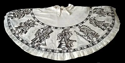 VTG Circle Skirt Hand Painted Aztec Warrior Mexico Sz 12 Waist 27  Adj. Mocambo • $222.62