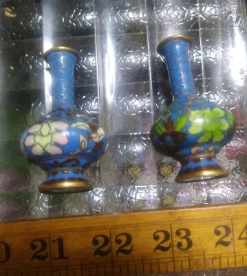 £120 • Buy Outstanding Pair Of Cloisonne Miniature  Doll House  Antique Vases 2  1/2 