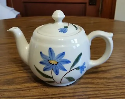 $23 • Buy Vintage Teapot Art Pottery W/ Blue Daisies, Blue Star Flower Shawnee ? USA