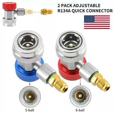 R134A Quick Connector Adapter Coupler Auto A/C Manifold Gauge Low/High Fitting • $14.99