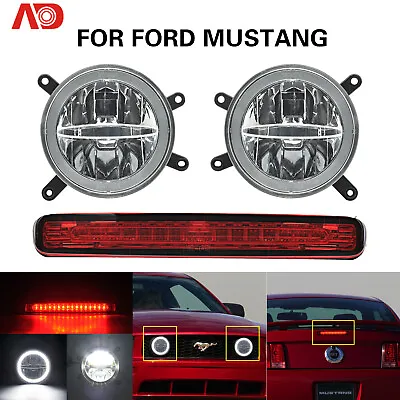 Fitr Ford Mustang 05-09 LED Third Brake Light Halo Ring Fog Daytime Running Lamp • $158.39