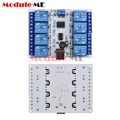 £19.19 • Buy 8 Channel 12V DC USB Type-B Relay Board Module Controller For Automation Robotic