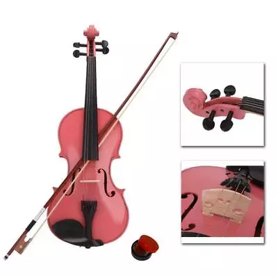 New 1/2 Size Kid Pink Basswood Acoustic Violin Fiddle With Case Bow Rosin US • $49.99