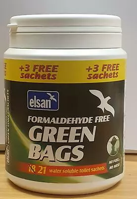 £15.95 • Buy Elsan Green Sachets Formaldehyde Free 18 + 3 Free = 21 Sachets Caravan Motorhome