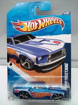 Hot Wheels - Mainline / '69 Ford Mustang - Blue - HW Racing #5 - Model Car X1 • $24.72