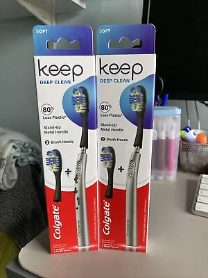 BNiB Colgate Keep Replaceable Head Manual Toothbrush X2 Starter Kits RRP £18 • £5