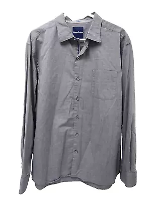 Tommy Bahama Mens Shirt L Grey Polka Dot Long Sleeve Button 100% Cotton • $20.95