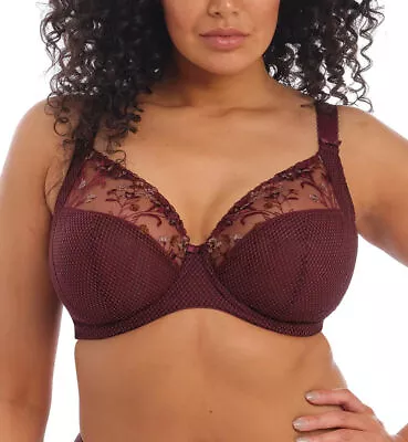 Elomi Charley Underwire Plunge Bra #EL4380 UK Szs DD-FF Aubergine New W/tag$70 • $32.24