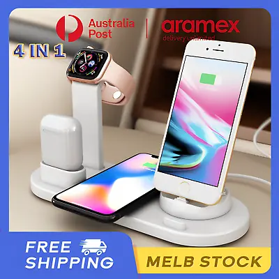 4 In 1 Wireless Charger Dock Charging Station For Apple Watch IPhone 12 11 XS 8+ • $20.99