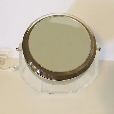 Vtg Rialto Eyeball Lucite & Chrome Makeup Vanity Lighted Mirror MCM • $49.99