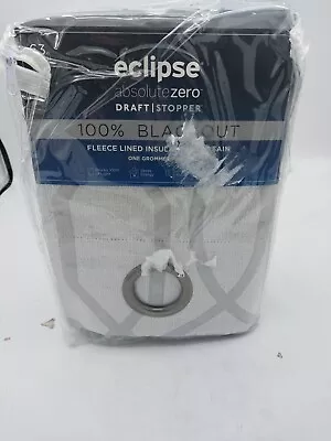 Eclipse Blackout Fleece Lined Curtain Ambiance Lattice Gray 50in W X 63in L • $14.95