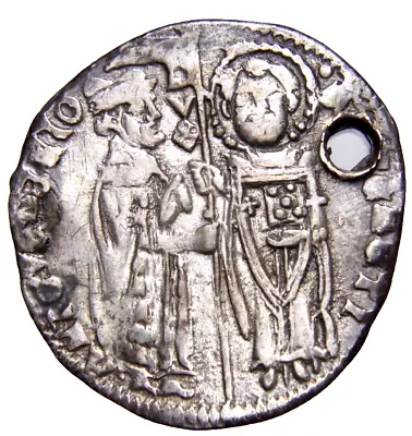 ITALY. Venezia (Venice). Antonio Veniero 1382-1400 Grosso AR Star 8 Coin Silver • $82.17