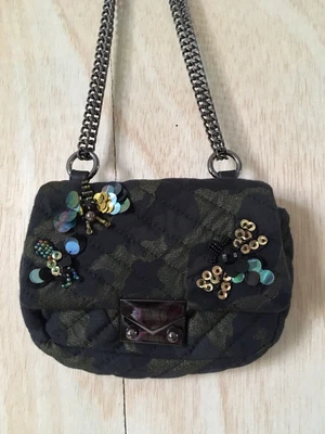 £19.99 • Buy Next Camo Print Bag With Sequin Dragonflies / Butterflies Chain Strap