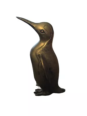 Vintage Hollywood Regency 10” Brass Penguin Figurine • $0.99