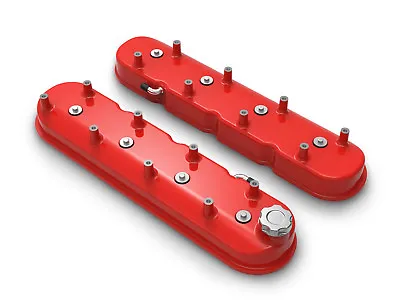 Holley 241-113 Gloss Red Aluminum Tall LS Valve Covers Chevy LS1 LS2 LS3 LS6 • $291.95