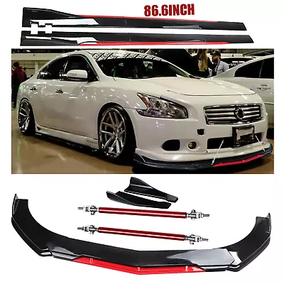 Front Bumper Lip Splitter Spoiler 86.6Side Skirt Body Kit For Nissan Maxima • $99.99