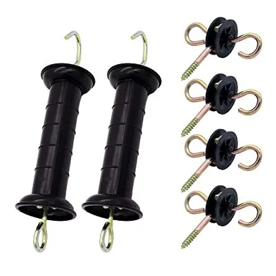 Plastic Electric Fence Spring Gate Handle With Insulators And Anchor Set Black • $19.99