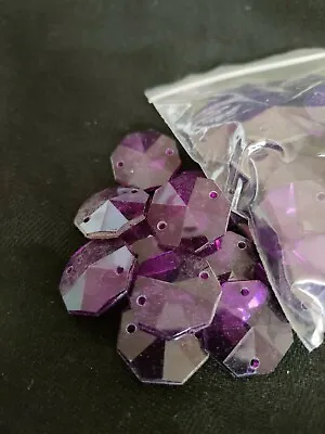 £2.50 • Buy 100 Qty Octagonal Flat Round Purple Plastic Crafting Beads