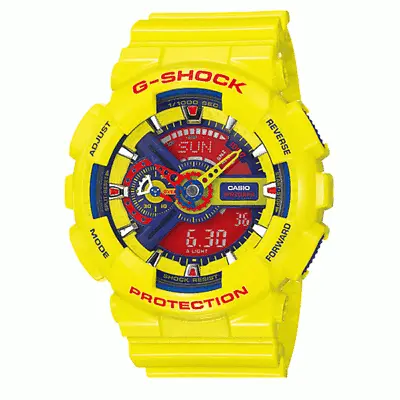 Rare New Casio G-Shock LED Light  Yellow Hyper Colors Analog Digital GA-110A-9 • $199