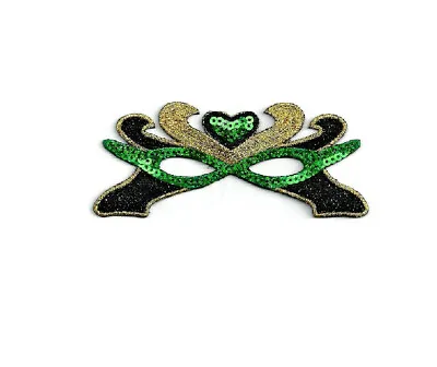 $3.89 • Buy Iron On Applique Patch - Mardi Gras - Crafts - Mask Design - Embroidered/Sequins