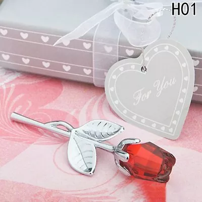 $8.61 • Buy Crystal Rose Flower Craft Valentines Day Gift Birthday Party Wedding Decor