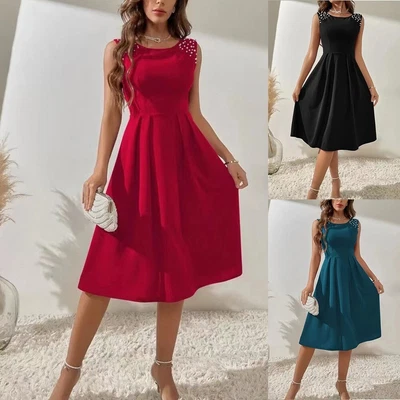 $37.97 • Buy Women's Slim Fit Sleeveless Beaded Cocktail Dresses For Special Occasions