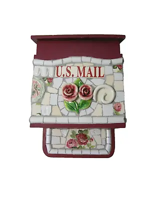 Wall Mount Mailbox MOSAIC Cottage Victorian Floral Vintage Broken Porcelain • $102.39