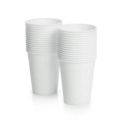 WHITE Plastic 7oz Disposable Cups 200ml Drinking Glass Vending Style Cup 180cc • £14.99