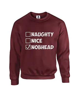 £19.95 • Buy Naughty Nice Nobhead Funny Adults Christmas Jumper Xmas Sweatshirt Mens Womens