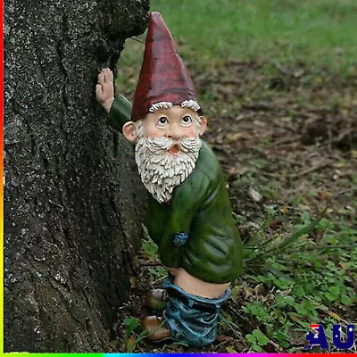 Garden Gnome Peeing Gnome Statue Lawn Resin Ornaments Indoor Outdoor Decor 4inch • $15.99