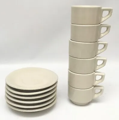 VTG ACF Italy Set/6 Espresso Cups And Saucers Demitasse MCM  • $63.75