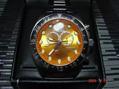 Rare Android USA AD907 Alarm GMT 52MM Case Watch Orange Dial Clean & NM • $129.99